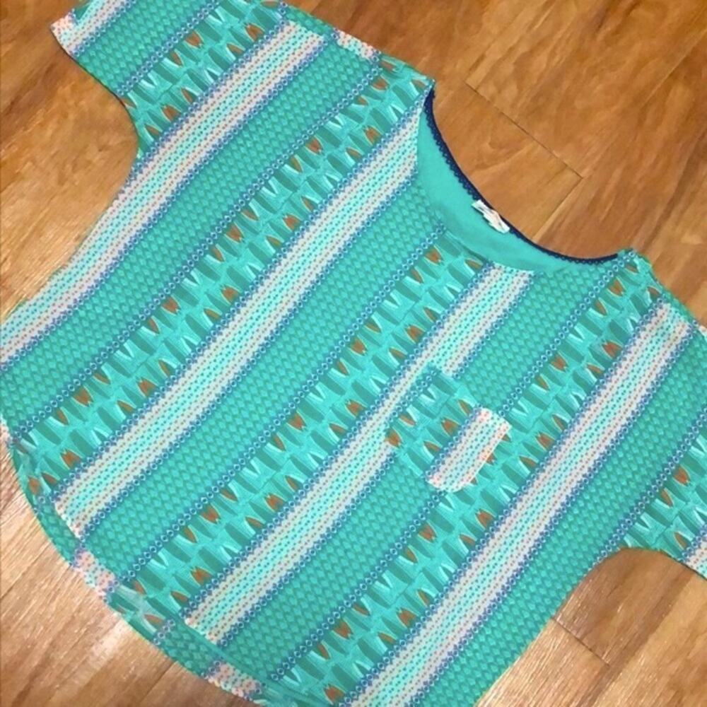 Anthropologie Meadow Rue Diamond Aztec Pattern Blouse Size Small